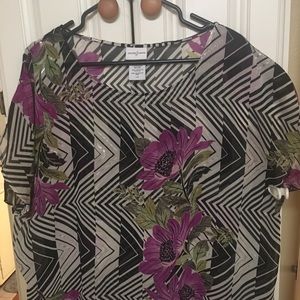 Sheer, Flowy, floral top